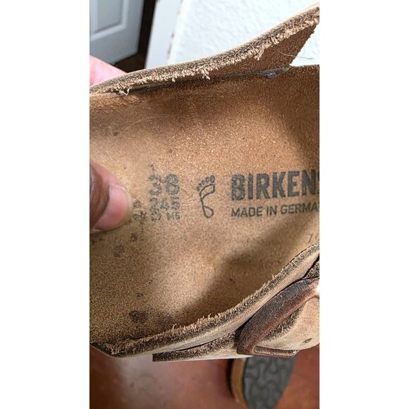 Birkenstock Women's Tan Suede Gizeh Thong Sandals Adjustable Strap Size 38 - Picture 7 of 7